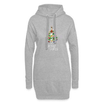 Bière de Noël - Sweat-shirt à capuche long Femme - gris chiné - Devant