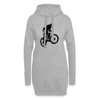 Mountainbiker Sprung - Hoodie-Kleid - Grau meliert - Vorne