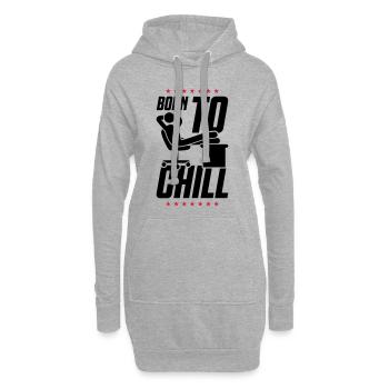 bureau de travail né pour se détendre - Sweat-shirt à capuche long Femme - gris chiné - Devant