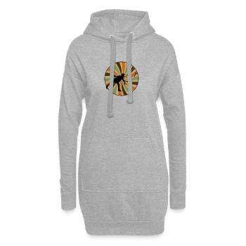 Double hache Lancer de hache - Sweat-shirt à capuche long Femme - gris chiné - Devant