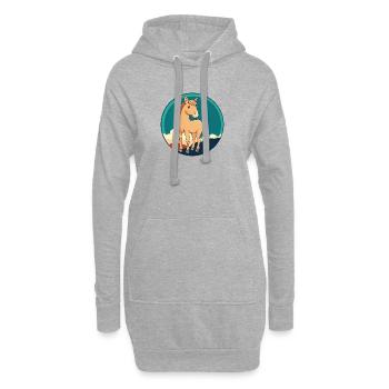 Chevaux Cheval Ross - Sweat-shirt à capuche long Femme - gris chiné - Devant