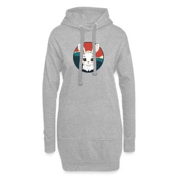 Hasenzahn Hoppelhase Ostern - Hoodie-Kleid - Grau meliert - Vorne