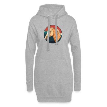 Chevaux Ross Cavalier - Sweat-shirt à capuche long Femme - gris chiné - Devant