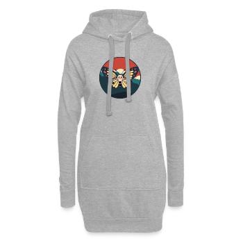 Schmetterling Butterfly - Hoodie-Kleid - Grau meliert - Vorne