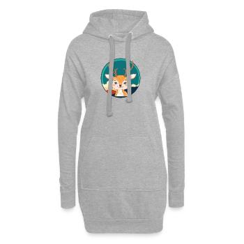 Hirschgeweih Elch Rehkitz - Hoodie-Kleid - Grau meliert - Vorne