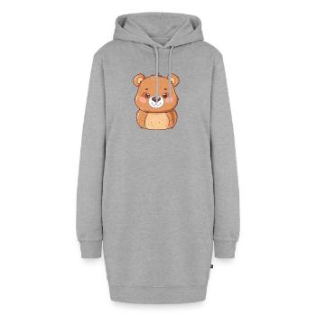 Baer Grizzly Eisbär - Hoodie-Kleid - Grau meliert - Vorne