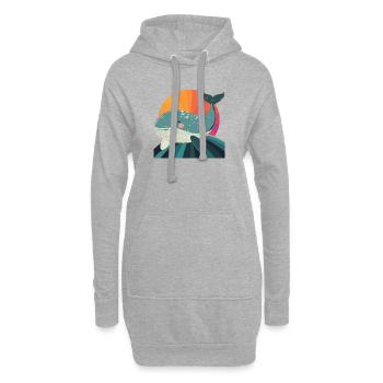 Meeresleben Flosse - Hoodie-Kleid - Grau meliert - Vorne