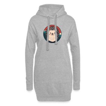 Igel Stachelig Dornig - Hoodie-Kleid - Grau meliert - Vorne