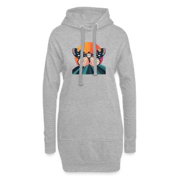Schmetterling Wald Tier - Hoodie-Kleid - Grau meliert - Vorne