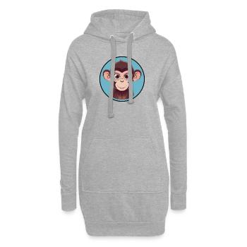 Affe Affengesicht Monkey - Hoodie-Kleid - Grau meliert - Vorne