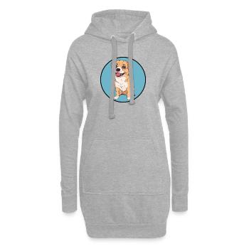 Hund Hundeliebhaberin Border Collie - Hoodie-Kleid - Grau meliert - Vorne