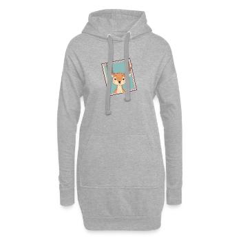 Cerf Orignal Bois de cerf - Sweat-shirt à capuche long Femme - gris chiné - Devant