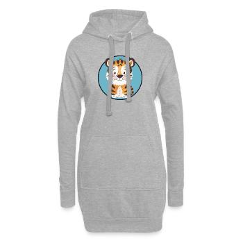 Chats, Tigre, Léopard - Sweat-shirt à capuche long Femme - gris chiné - Devant