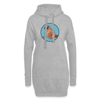 Animaux marins du morse - Sweat-shirt à capuche long Femme - gris chiné - Devant