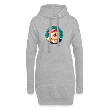 Einhorn Unicorn Pony - Hoodie-Kleid - Grau meliert - Vorne