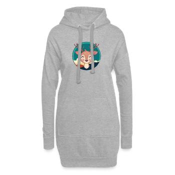 Cerf Cerf Bois Habitants de la forêt - Sweat-shirt à capuche long Femme - gris chiné - Devant