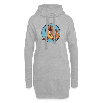 Morse Lion de mer Alaska - Sweat-shirt à capuche long Femme - gris chiné - Devant
