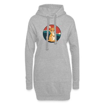 Kaenguru Kangaroo - Hoodie-Kleid - Grau meliert - Vorne