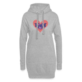 Bat Animal Lover - Hoodie Dress - heather grey - Front
