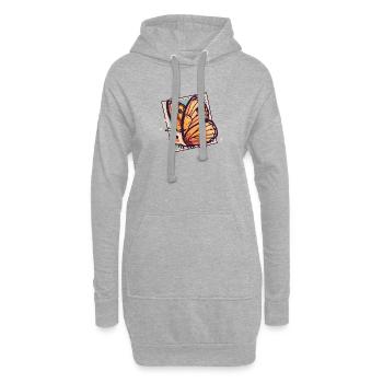 Schmetterling Tier Wald - Hoodie-Kleid - Grau meliert - Vorne