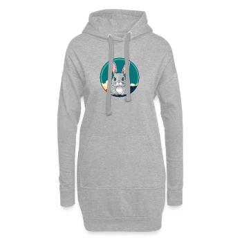 Hase Osterhase Ostern - Hoodie-Kleid - Grau meliert - Vorne