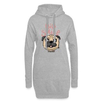 Carlin Grand sourire - Sweat-shirt à capuche long Femme - gris chiné - Devant