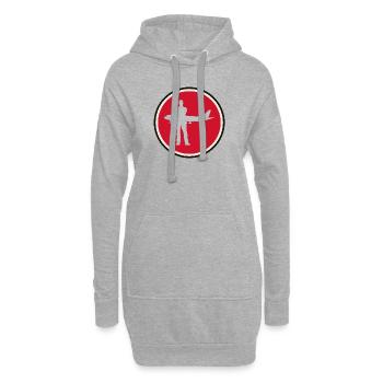 Hôtesse de l’air Hôtesse de l’air - Sweat-shirt à capuche long Femme - gris chiné - Devant