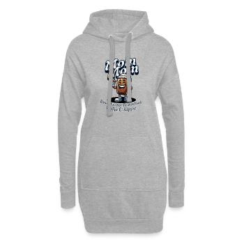 Moin Moin Kaffee und Kippe = Bauarbeiter Frühstück - Hoodie-Kleid - Grau meliert - Vorne