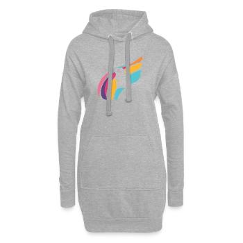 Créatures de Guinée - Sweat-shirt à capuche long Femme - gris chiné - Devant