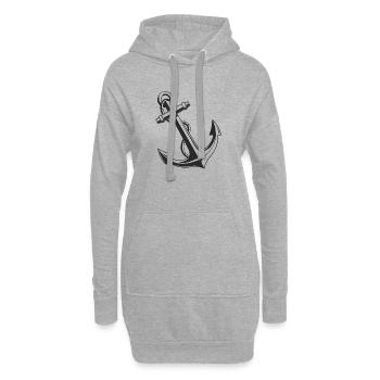 Anker - Hoodie-Kleid - Grau meliert - Vorne