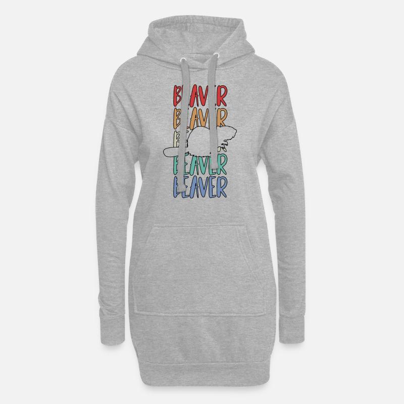 Biber - Hoodie-Kleid - Grau meliert
