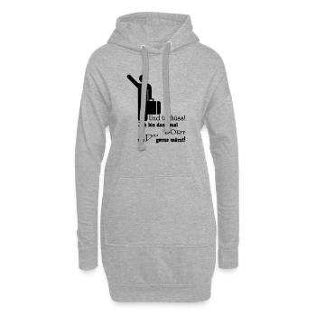 Und tschüss! Geschenk Rente Urlaub Spruch Fun - Hoodie-Kleid - Grau meliert - Vorne