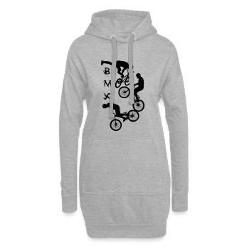 BMX, vélo, vélo, vélo, acrobatie à vélo, cross, - Sweat-shirt à capuche long Femme - gris chiné - Devant