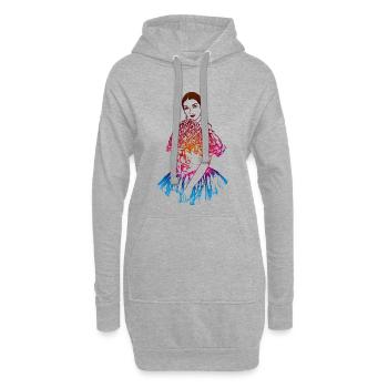 La traviata: Maria Callas als Violetta Valéry - Hoodie-Kleid - Grau meliert - Vorne