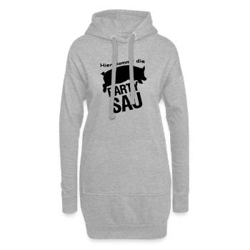 Party Sau feiern Freunde lustig Spruch Geschenk - Hoodie-Kleid - Grau meliert - Vorne