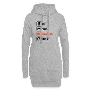Basketballer - Hoodie-Kleid - Grau meliert - Vorne
