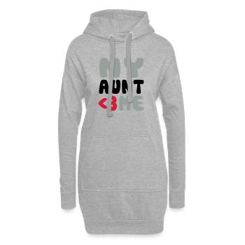 My aunt loves me - Ma tante m'aime - Sweat-shirt à capuche long Femme - gris chiné - Devant