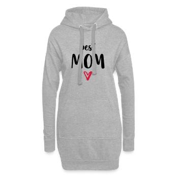 best Mom I Herz Geschenk Mama Mutter Mutti Mami - Hoodie-Kleid - Grau meliert - Vorne