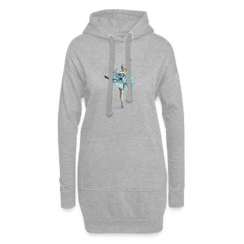 ballet - Sweat-shirt à capuche long Femme - gris chiné - Devant