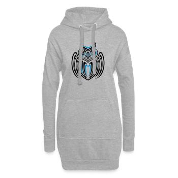 Eule im Haida Tattoo Style, owl - Sweat-shirt à capuche long Femme - gris chiné - Devant