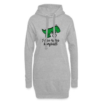 T-Rex hates korfball ballon dinosaure marrant - Sweat-shirt à capuche long Femme - gris chiné - Devant