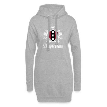 Amsterdamer Wappenschild - Hoodie-Kleid - Grau meliert - Vorne