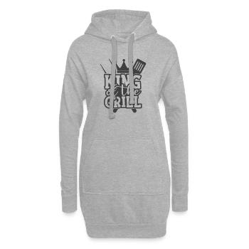King Of The Grill BBQ : design - Sweat-shirt à capuche long Femme - gris chiné - Devant