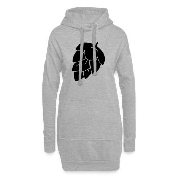 houblon pour la bière - Sweat-shirt à capuche long Femme - gris chiné - Devant