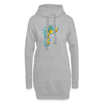 Paix en Ukraine - Sweat-shirt à capuche long Femme - gris chiné - Devant