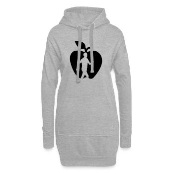 Gesunder Obstwanderer im Apfelausschnitt - Hoodie-Kleid - Grau meliert - Vorne