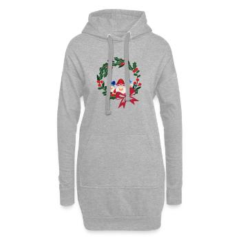 Trois têtes de saint Nicolas avec un nœud de couronne - Sweat-shirt à capuche long Femme - gris chiné - Devant