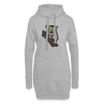 Konrad der Koboldmaki - Hoodie-Kleid - Grau meliert - Vorne