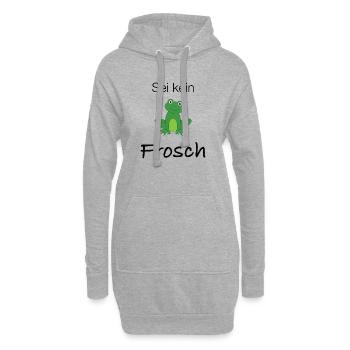 Sei kein Frosch - Hoodie-Kleid - Grau meliert - Vorne