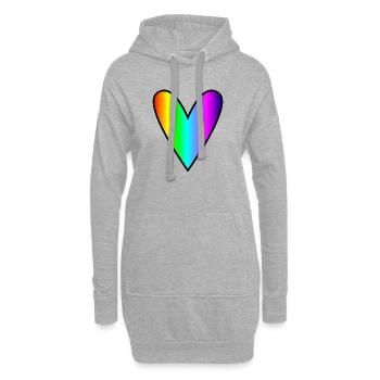 HERZ. HERZ. HEILIGER VALENTINSTAG. LIEBE. LIEBE. PAAR. - Hoodie-Kleid - Grau meliert - Vorne